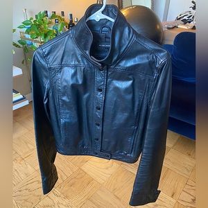 Club Monaco Black Leather Jacket, Medium